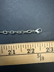 Vintage Chunky Chain Link Necklace Silver Tone 18” Collar Bib Career Stackable