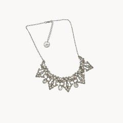 Gorgeous Vintage Trifari Crystal Tear-Drop Dangle Statement Necklace Excellent￼