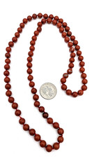 Vintage Carnelian Necklace Beaded Hand Knotted Gemstone 30” No Clasp