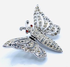 RARE BOOK PIECE Ora Vtg 1930s Signed Pat. ERROR Hinged Butterfly Moth Dress Clip