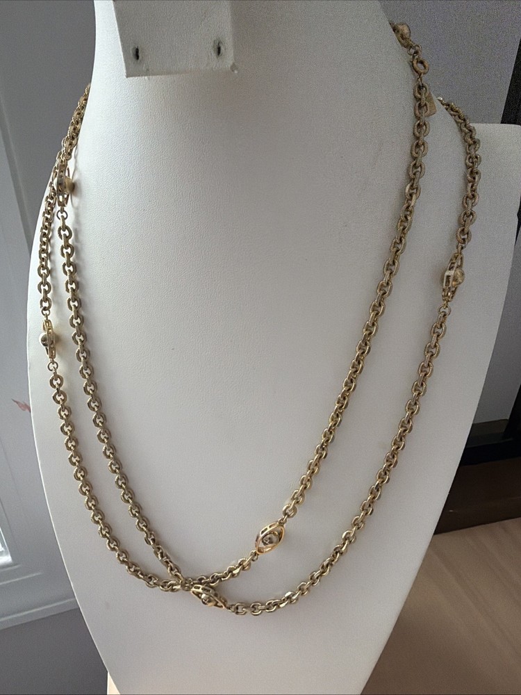 Vintage MONET Stations Necklace/ Lengthy/ Measures 56 In Total Length