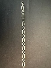 Vintage Thailand Sterling Silver Chunky Chain Link Design Bracelet 7.5″