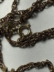 Necklace Encased 22k gold nuggets and 12k gold-filled rope border bezel & Chain