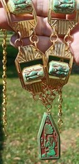 DESTASH! VINTAGE NEIGER EGYPTIAN PENDANT SPHINX GLASS CABACHON NECKLACE BRACELET