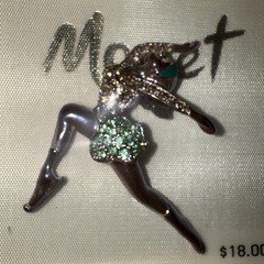Monet pin brooch ballerina rhinestones vintage unused 80’s Mint In Box