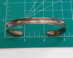 VTG 925 Mexico Cuff Bracelet 2.5in Sterling Silver 15g Channel Rugged Rustic