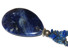 Lapis Lazuli Gemstone Chip & Drop Boho Necklace 18 inch 74grams