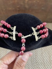 Vintage Multiple Strand Necklace Beads Costume Jewelry Pink