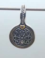 Vintage unique Boho style two tone round shape Pendant charm fashion jewelry