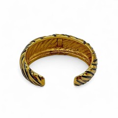 Vintage YSL Robert Goossens Gold Tone Zebra Cuff Bracelet France