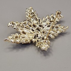 Vintage Rhinestone Butterfly Brooch Clip On Earring Set Pink Purple Gold Tone