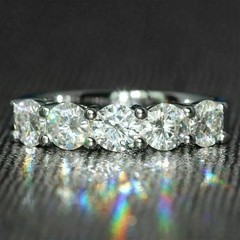 4.00Ct Round Cut Lab Created Diamond 14K White Gold FN Engagement Gift Band Ring
