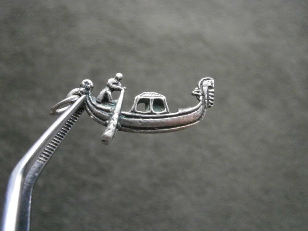 Gondola & Gondolier Venice Vintage Sterling Silver Bracelet Charm Pendant 2.0g