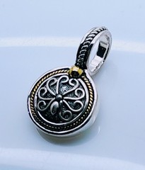 Vintage unique Boho style two tone round shape Pendant charm fashion jewelry