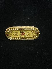 Vintage John Wind Maximal Art Gold Toned Jeweled Rose Brooch