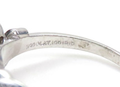 Antique 1920’s 3 Diamond Engagement Platinum Ring Size 5.5 UK-K1/2 EGL USA Deco