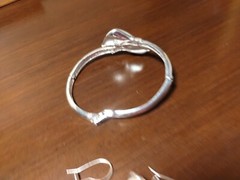Vintage SIGNED AVON SH Silver tone metal Faux Pearl Bracelet Earrings