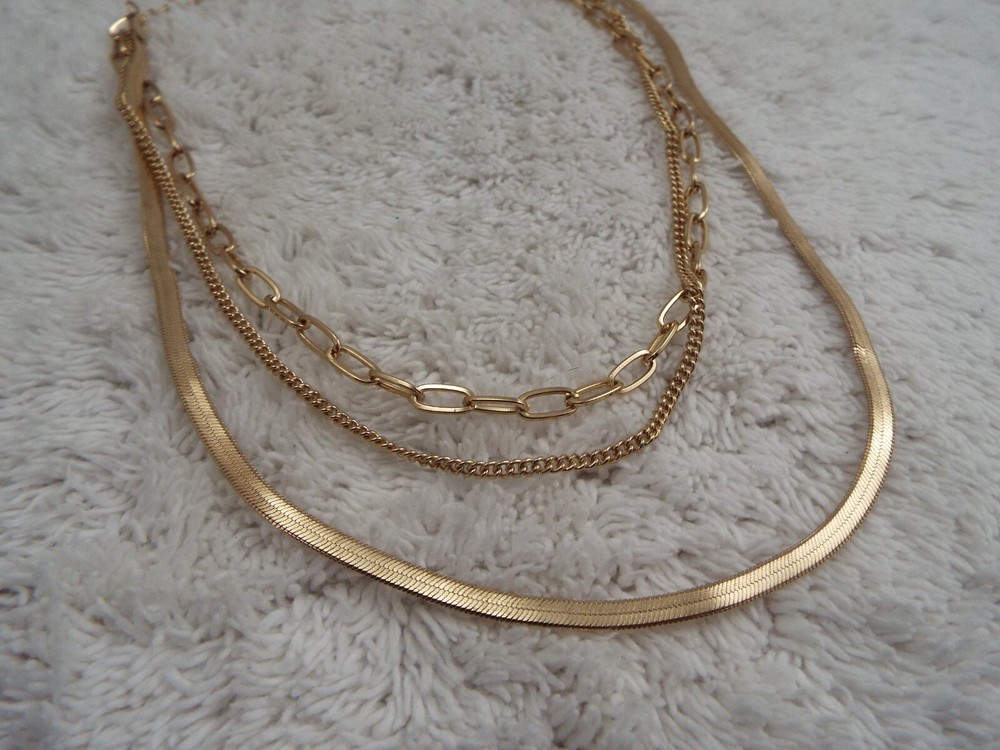 Mixed Goldtone Chain Necklace (J38)