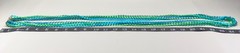 Vintage Plastic Beaded Necklace Blue Green Flapper 50″