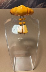 VINTAGE NATURAL BALTIC AMBER BRACELET & EARRINGS ART DECO
