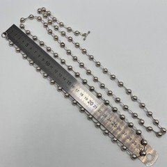 Vintage Sterling Silver 925 Long Bead Chain Necklace 145cm 83g Italy Estate