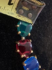 Runway Lucite Resin Multi Color Bracelet Couture GoldTone 80’s VTG 6.75″