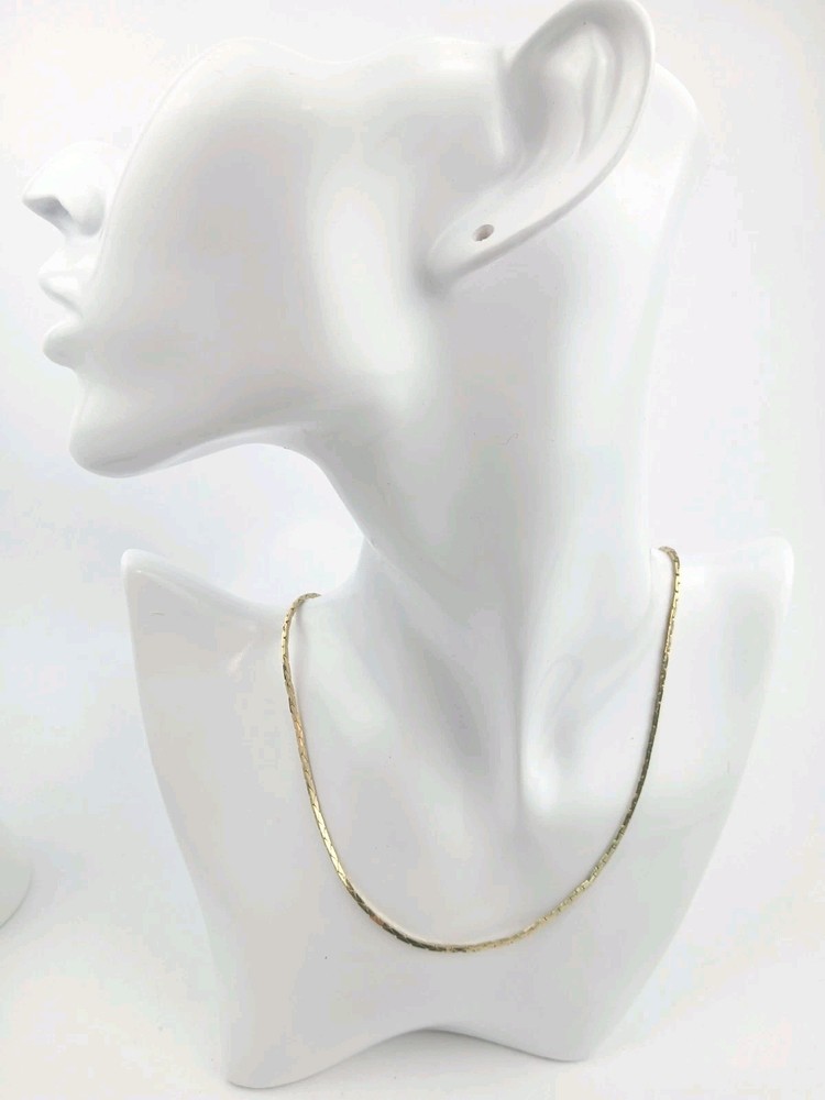 18k GP Necklace Chain Dainty Vintage 18 In Womens Patterned