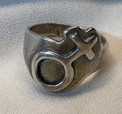 Venus Symbol Lesbian Isis Goddess Magic Ring 925 Sz 11 LGBT Original by JKL 836
