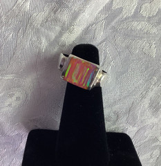 **ESTATE*VINTAGE*MEN’S**FIRE*OPAL*STERLING*SILVER*RING*SIZE*13*EXQUISITE*COLORS*