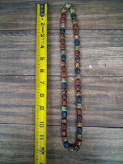 Vintage Picasso Jasper Bead Stone Necklace Colorful Barrel Style Artist Flair