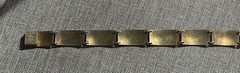 1970’s OPRO Norway 925 Sterling Guilloche Vermeil Panel Bracelet 7.5 long