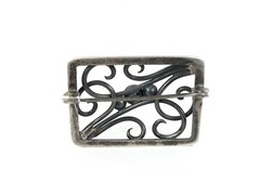 Denmark E&M Eiler & Marloe Scroll Orb 11.3 gr Sterling Silver Pin Brooch 1.5″