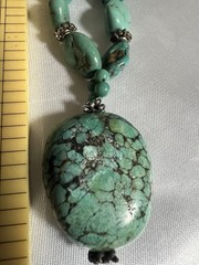 Vintage Southwestern Chunky Turquoise Nugget Necklace – 22″ Matinee, 67g