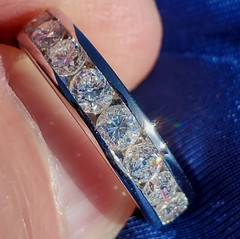 EARTH MINED REAL Diamond Wedding Band SOLID PLATINUM Anniversary Ring Size 5.25