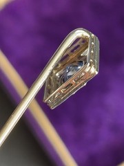 18K & 14K White Gold Antique Art Deco Sapphire Stick Pin