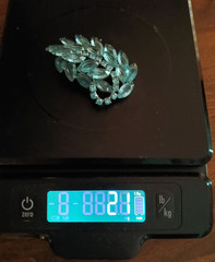 Vintage Aquamarine Marquise Rhinestone Brooch Unbranded