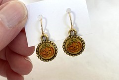 Vintage MAXIMAL ART John Wind HALLOWEEN 14 kt Gold-plated EARRINGS / 2001 NWT