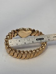 Vintage Marine Logo On Heart Expandable Sweetheart Bracelet Gold Tone