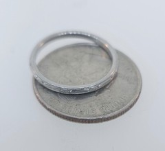 Antique 1920’s Art Deco Platinum Wedding Band *2MM, SZ 6.75*