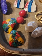 Vintage 80s 90s Colorful Earrings Lot 21 Pairs Pierced