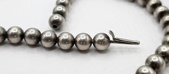 Antique Victorian W.R.C Sterling Silver Bead Ball Chain Collar Necklace 15.5″