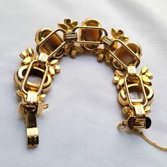 Juliana D&E Faux Honey Malachite Marble Bracelet Brooch Earrings Set Book Piece