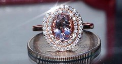 Effy 14k rose gold ring 2.15ct morganite diamond size 7 vintage 4.75gr N3040C