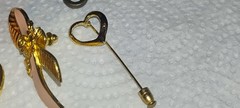 Vintage Lot Of 8 Brooches Pins Necklace Key Etc. 1 Avon And 1 Variety