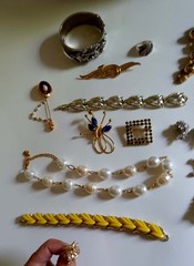 Vintage Jewelry LOT Signed Necklace Earrings Brooch Ring Bracelet Trifari More