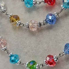 VINTAGE Premier Designs Jubilee Multicolor Faceted Bead 58″ Strand Necklace