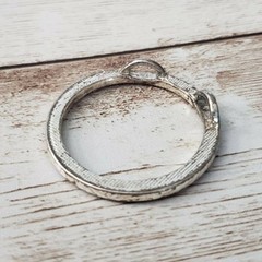 Vintage Pendant – Large Pink Gem Circle – No Chain Included