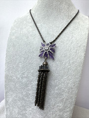 Purple Goth pendant Jellyfish Octopus Mermaid Vintage Jewelry ~necklace UNIQUE