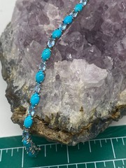 Sterling Silver Turquoise & Blue Topaz Tennis Bracelet