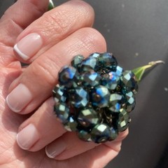 Vintage Ring Estate Jewelry Pre-owned Purple Briolette Crystal Cha-Cha Any Size